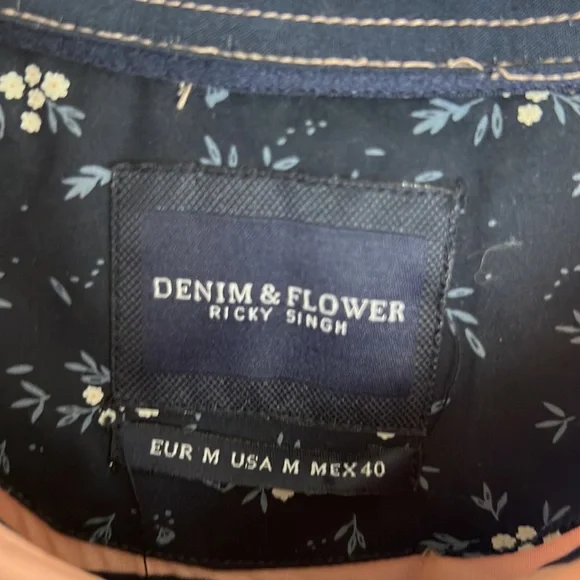 Denim & Flower Everyday Viscose Button Up Shirt Men’s Size M - Picture 2 of 4